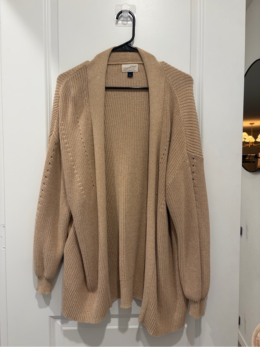 Universal Thread Beige Open-Front Knit Cardigan